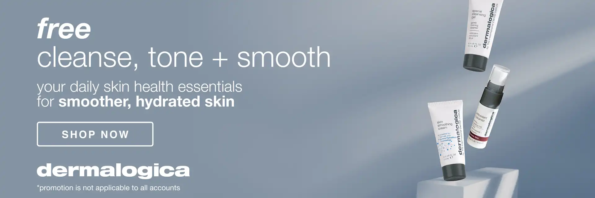 Dermalogica cleanser and moisturiser campaign image from Pure Beauty.