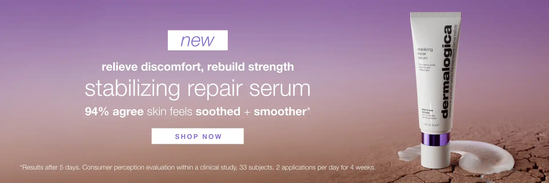 Dermalogica stabilizing repair serum campaign image from Pure Beauty.