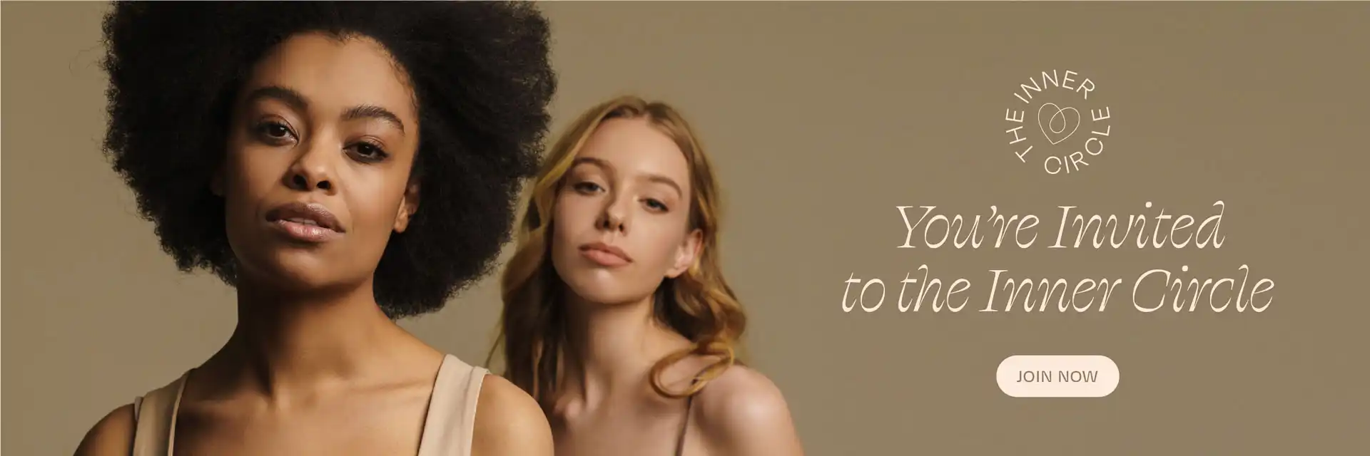 Pure Beauty Inner Circle campaign image featuring two models.